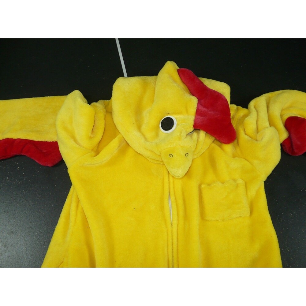Yellow Red Chicken Unisex Adult Large Animal Cosplay Costume Kigurumi Jumpsuit - Picture 4 of 15